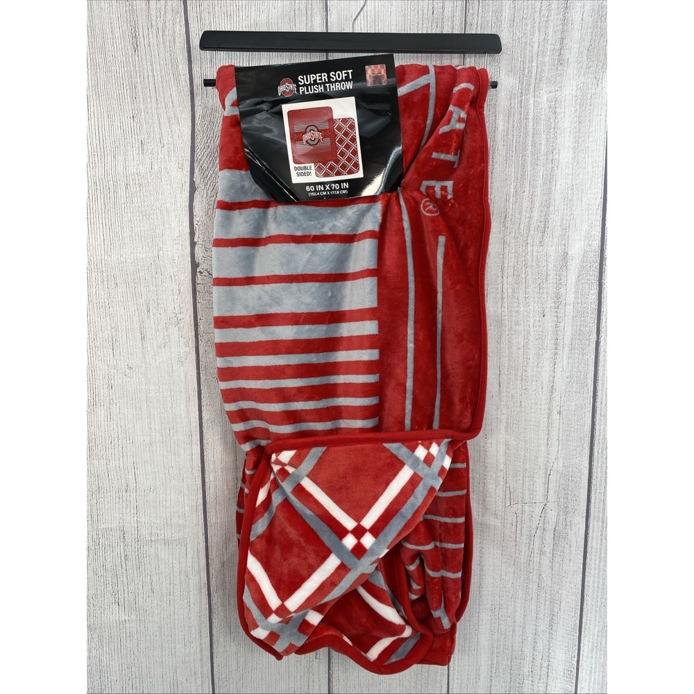 Ohio State Plush Throw Blanket 60x70 Premium Super Soft Double Sided NCAA Big 10